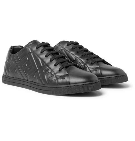 fendi embossed sneakers|fendi black fabric sneakers.